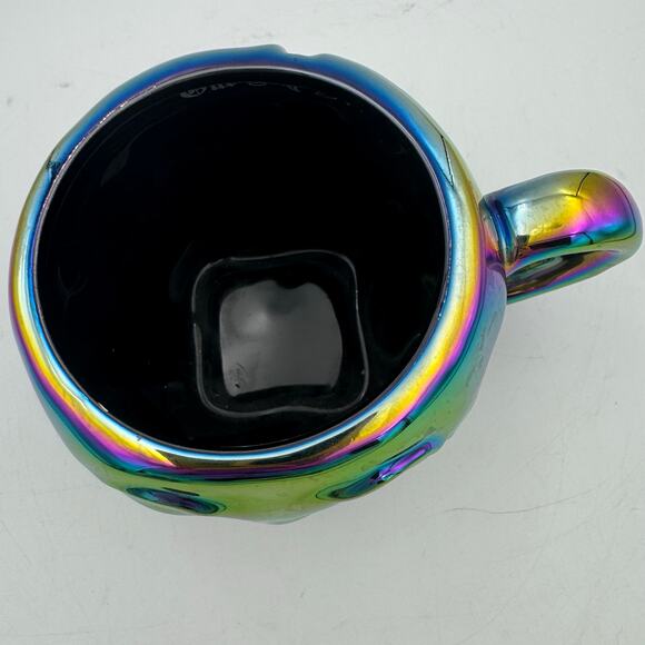 Disney One Bad Apple Iridescent Skull Mug 20oz Ceramic Halloween Villains - Picture 9 of 9